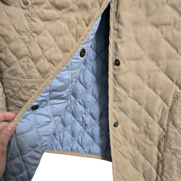 Eddie Bauer Tan Quilted Goose Down Jacket Sz XL - Picture 5 of 12